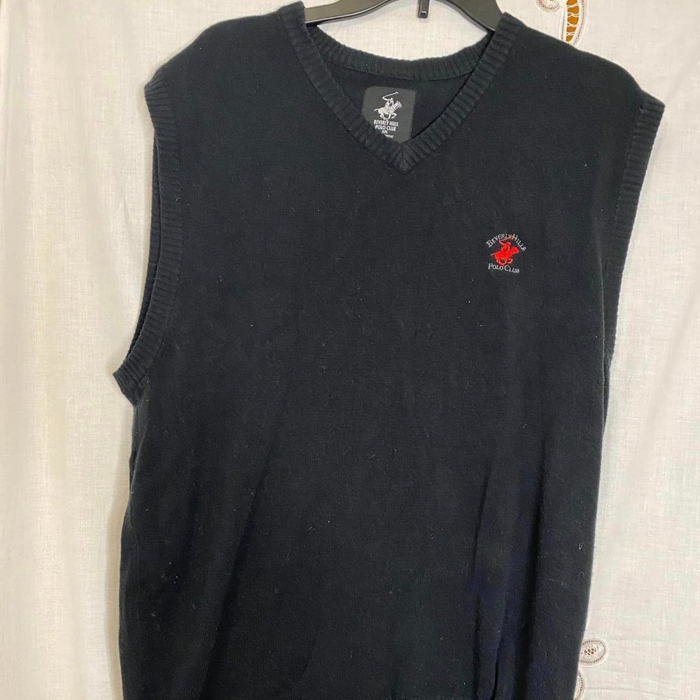 2/15 Size XXL men's Dark Navy Blue Beverly Hills Polo Club Sweater Vest